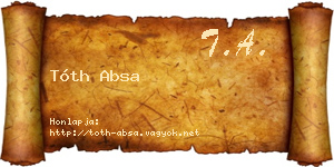 Tóth Absa névjegykártya